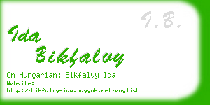 ida bikfalvy business card